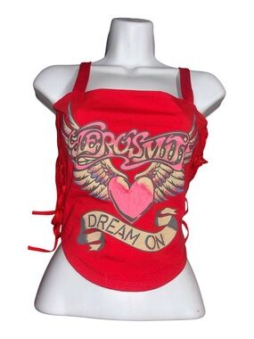 Aerosmith “Dream On” Graphic Corset-Style Crop Top – Size 1X